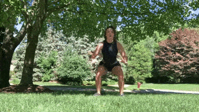 female demonstrating tuck jumps