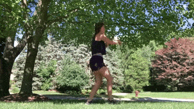 female demonstrating shuffle punch