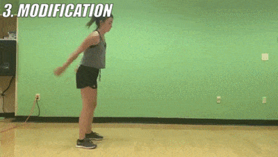woman demonstrating modified frog jump