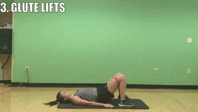 woman demonstrating glute lifts