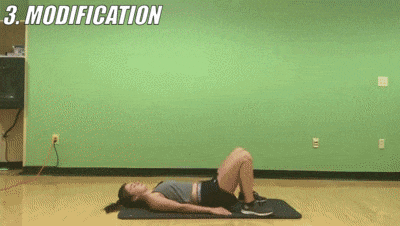 woman demonstrating modified glute lifts