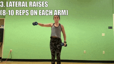 woman demonstrating Lateral Raises