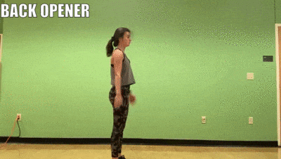 woman demonstrating back opener