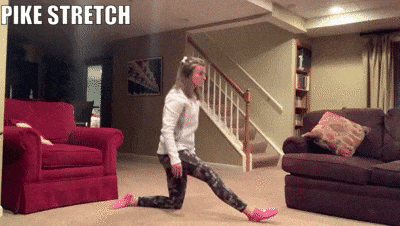 woman demonstrating pike stretch