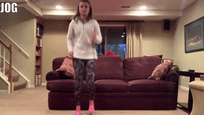 woman demonstrating joging