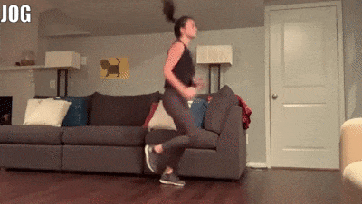 woman demonstrating jogging