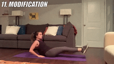 woman demonstrating modified V-ups