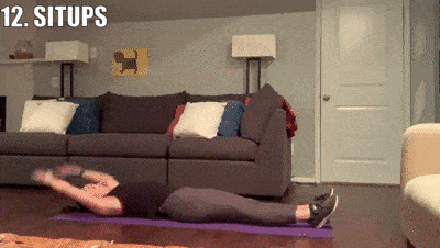 woman demonstrating situps