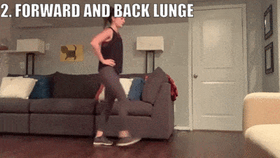 woman demonstrating forward and backward lunges
