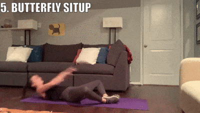 woman demonstrating butterfly situp