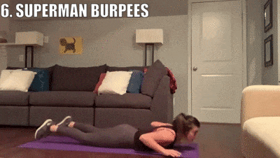woman demonstrating superman burpees