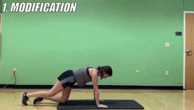 woman demonstrating modified dynamic plank