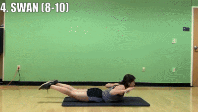 woman demonstrating swan