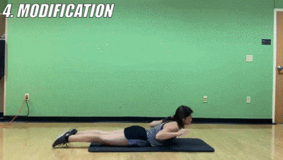 woman demonstrating modified swan