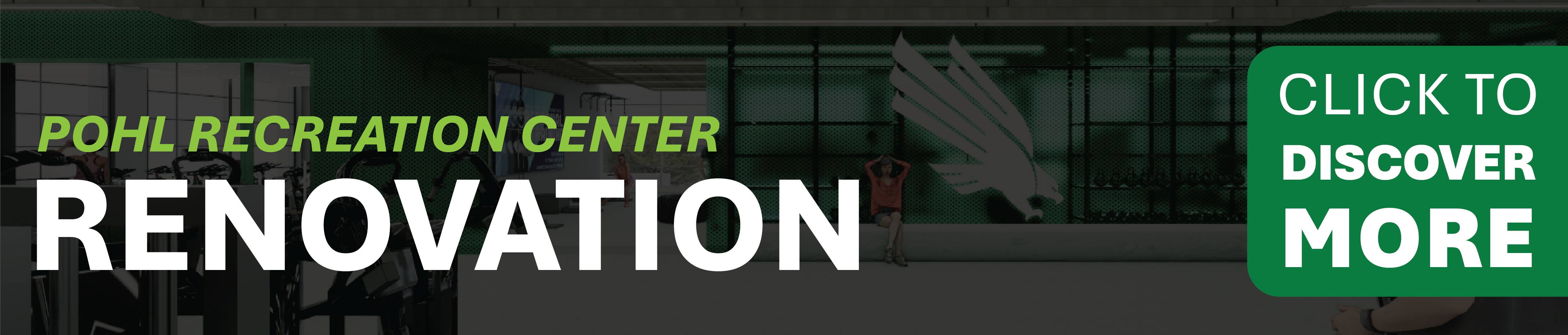 rec center renovation image with rendering and link to renovation information page