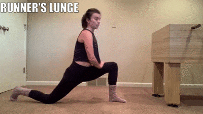 woman demonstrating runner's lunge