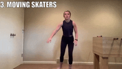 woman demonstrating moving skates