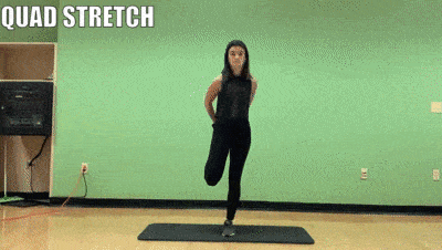 woman demonstrating quad stretch