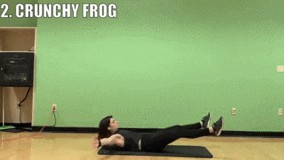 woman demonstrating crunchy frog