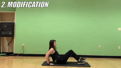 woman demonstrating modified crunchy frog