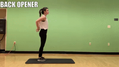 woman demonstrating back opener