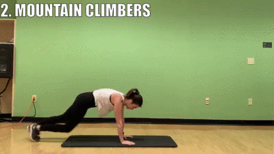 woman demonstrating mountain climbers