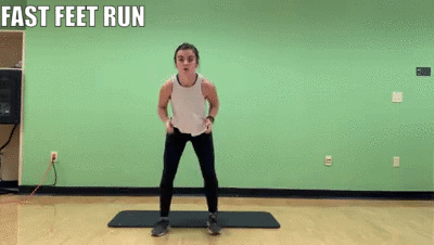 woman demonstrating fast feet run