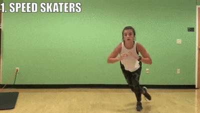 female demonstrating speed skaters