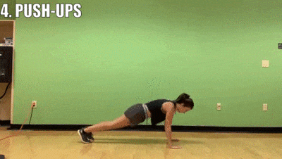 female demonstrating push ups