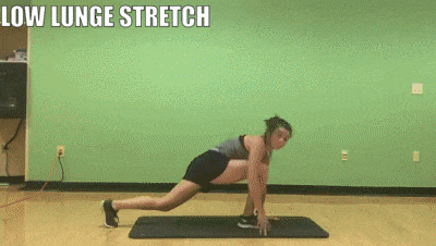woman demonstrating low lunge stretch