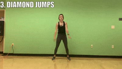 woman demonstrating diamond jumps
