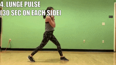woman demonstrating lunge pulse