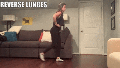 woman demonstrating reverse lunges