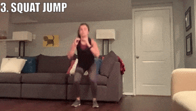 woman demonstrating squat jump