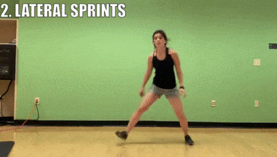 woman demonstrating lateral sprints