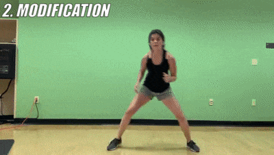 woman demonstrating modified lateral sprints