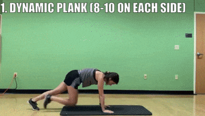 woman demonstrating dynamic plank
