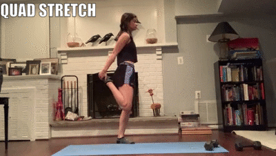 woman demonstrating quad stretch