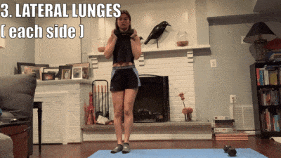 woman demonstrating lateral lunges