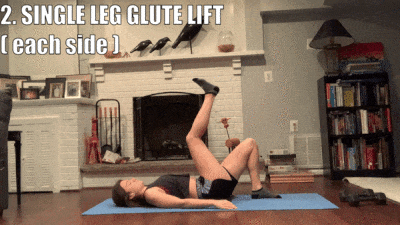 woman demonstrating single leg glute lift