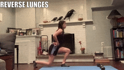 woman demonstrating reverse lunges