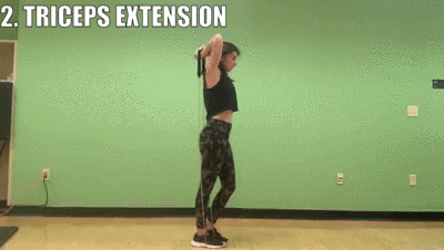 woman demonstrating triceps extension