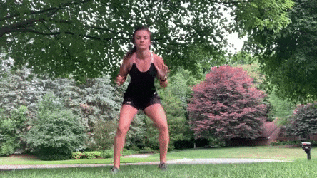 woman demonstrating fast feet burnout
