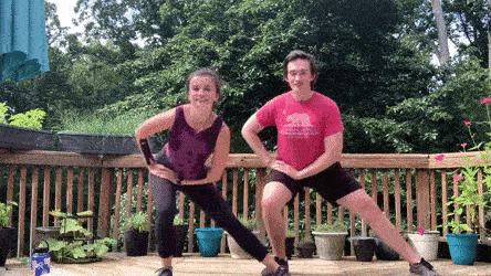 female and male demonstrating lateral lunge