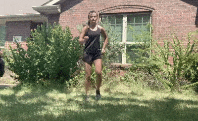 female demonstrating jog