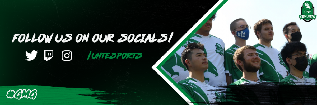 UNT esports follow us on social media